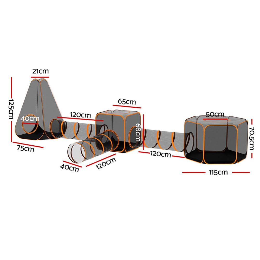 i.pet pet house 6 in 1 tent tunnel - cradle coast pet & aquarium