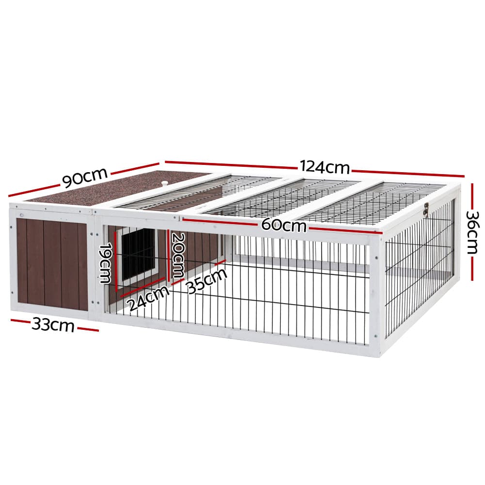 i.pet wooden small animal hutch 124cm - cradle coast pet & aquarium