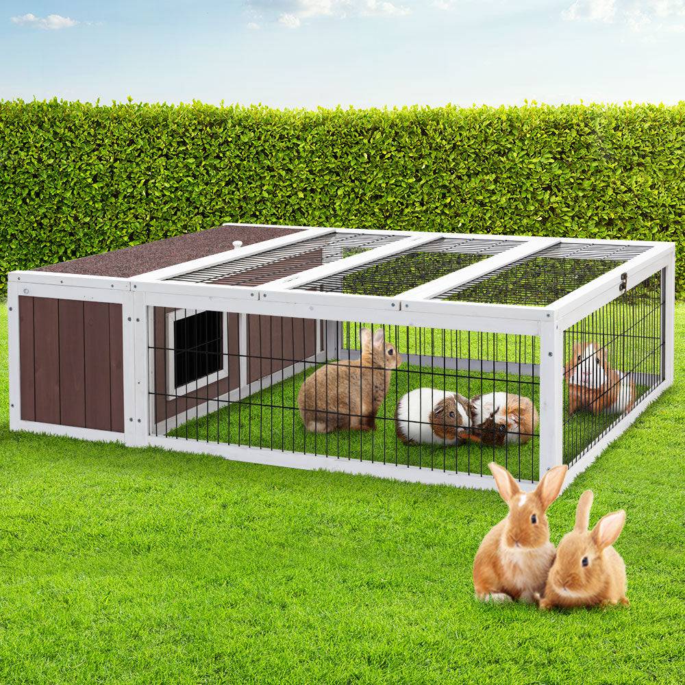 i.pet wooden small animal hutch 124cm - cradle coast pet & aquarium