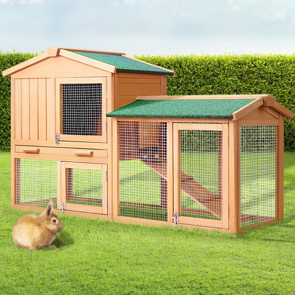 i.pet wooden small animal hutch 138cm - cradle coast pet & aquarium