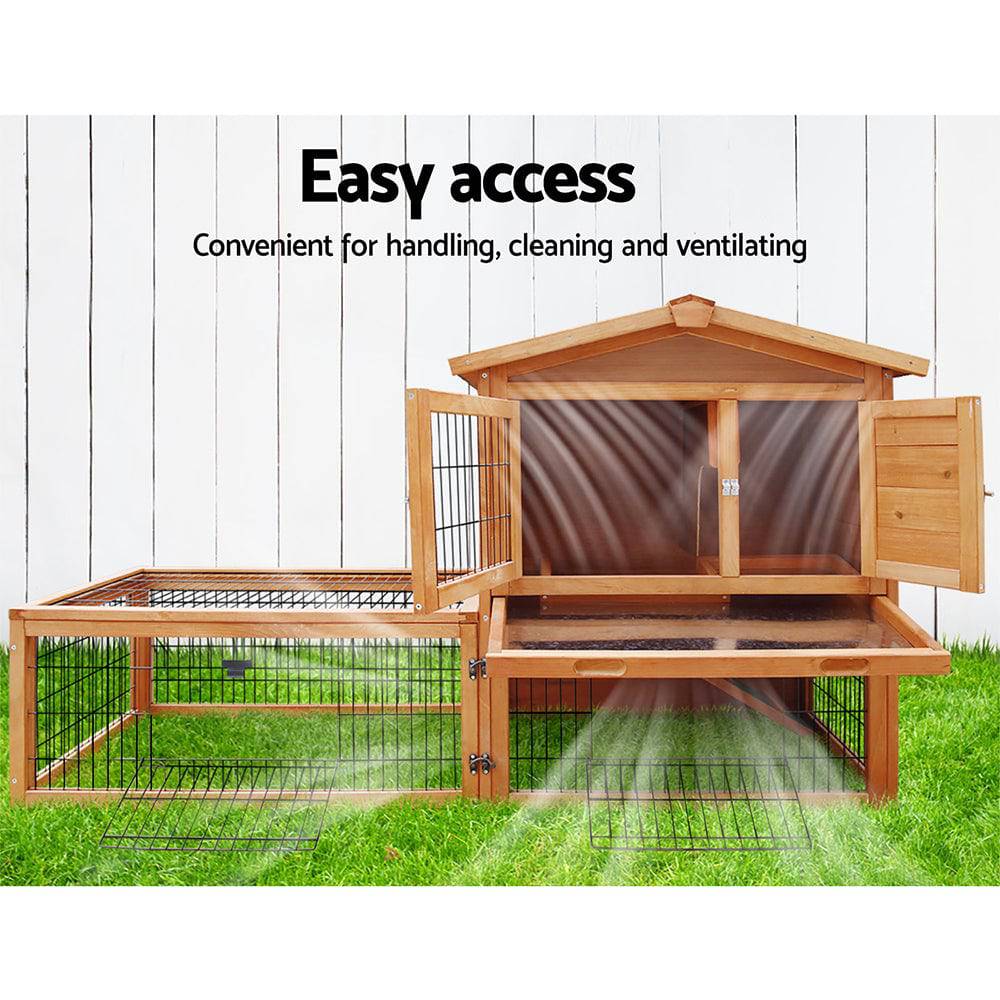 i.pet wooden small animal hutch 155cm - cradle coast pet & aquarium