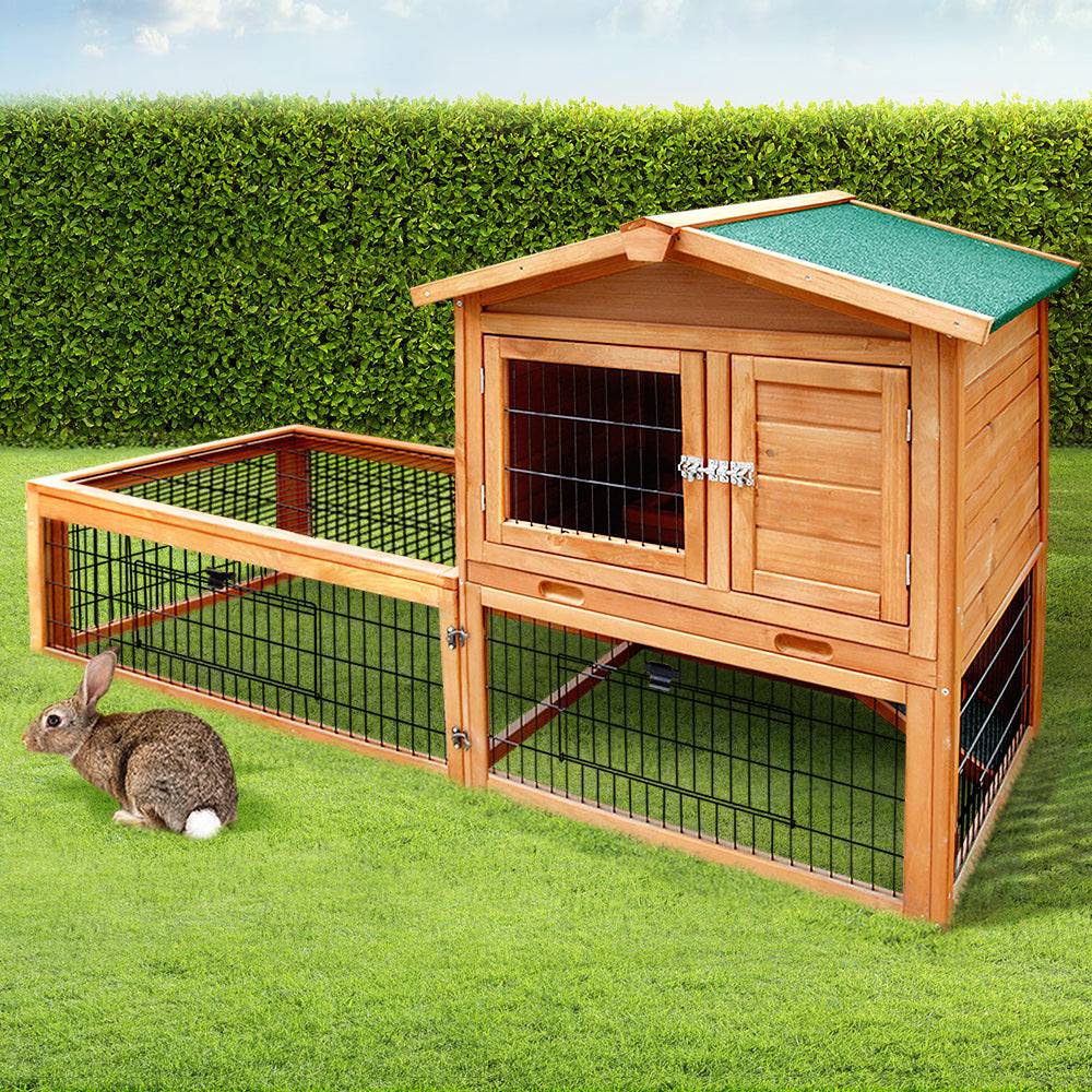 i.pet wooden small animal hutch 155cm - cradle coast pet & aquarium