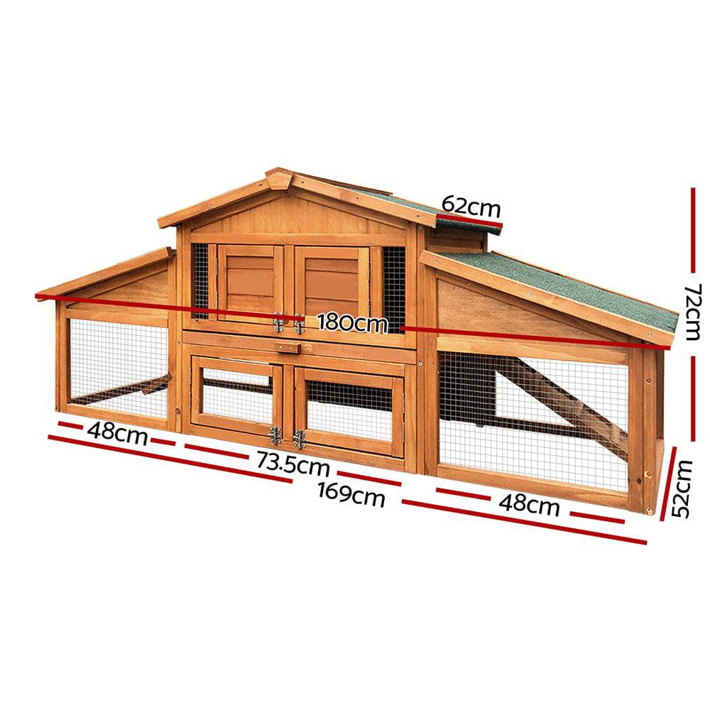 i.pet wooden small animal hutch 169cm - cradle coast pet & aquarium