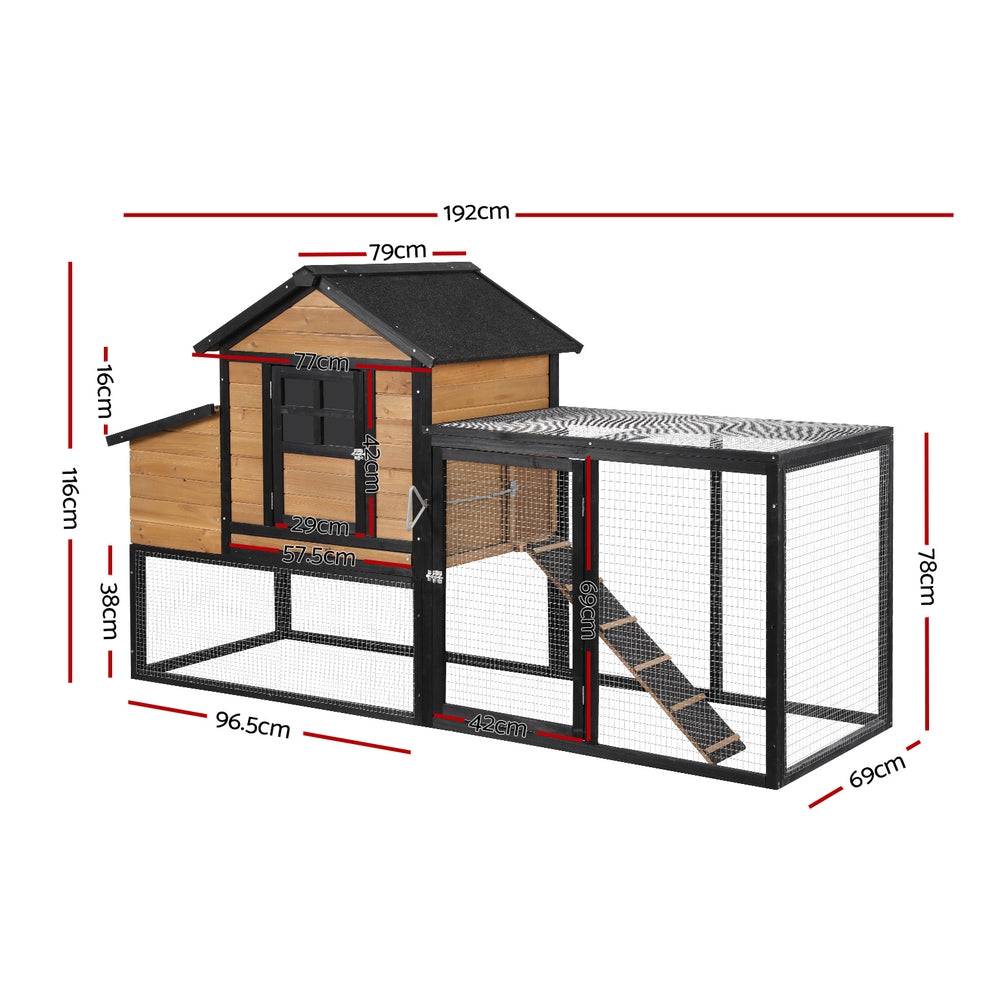 i.pet wooden small animal hutch 192cm - cradle coast pet & aquarium