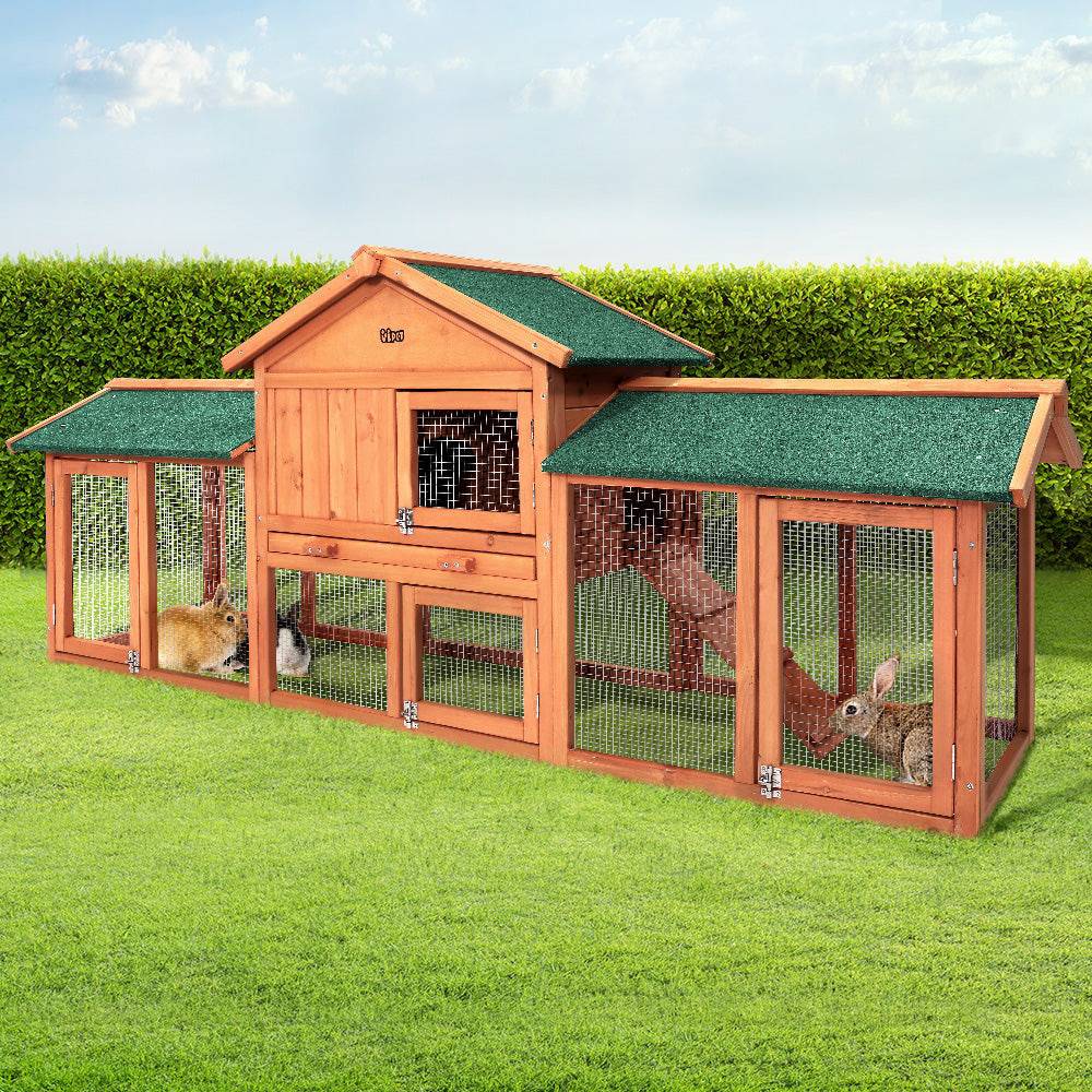 i.pet wooden small animal hutch 220cm - cradle coast pet & aquarium