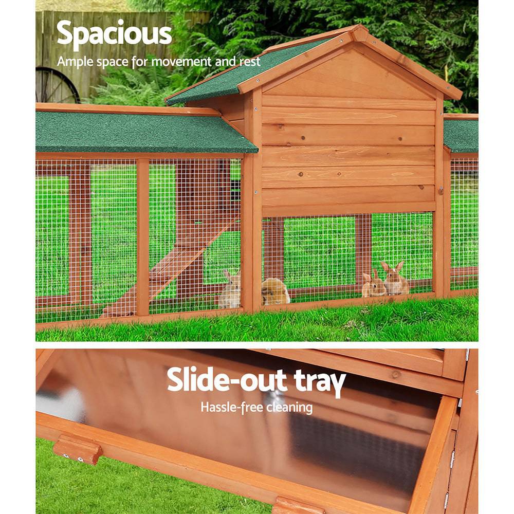 i.pet wooden small animal hutch 220cm - cradle coast pet & aquarium