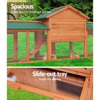 i.Pet Wooden Small Animal Hutch 220cm - Cradle Coast Pet & Aquarium