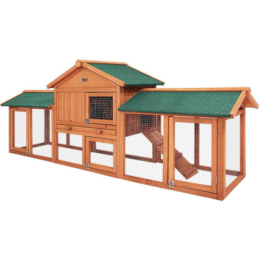 i.pet wooden small animal hutch 220cm - cradle coast pet & aquarium