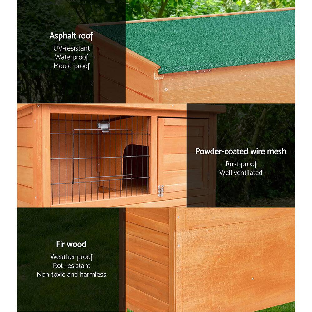 i.pet wooden small animal hutch 88cm - cradle coast pet & aquarium