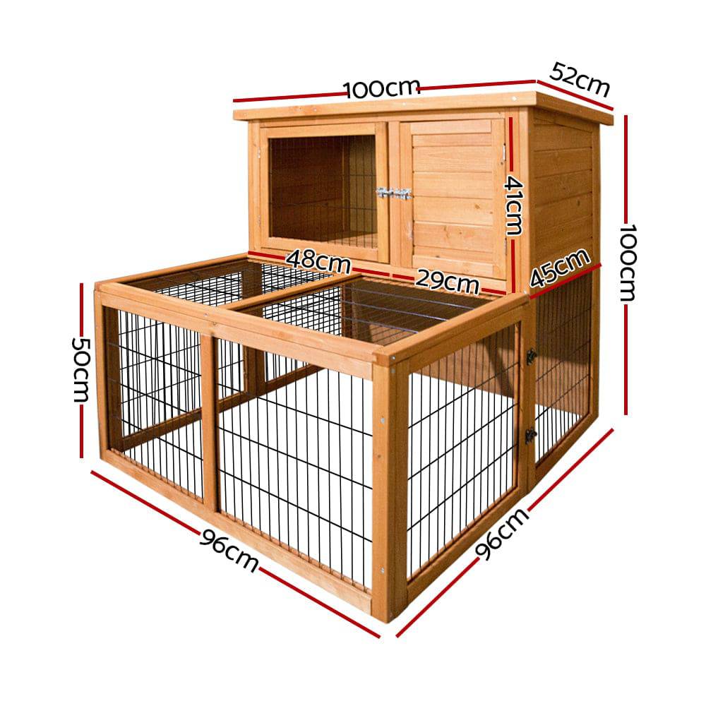 i.pet wooden small animal hutch 96cm - cradle coast pet & aquarium