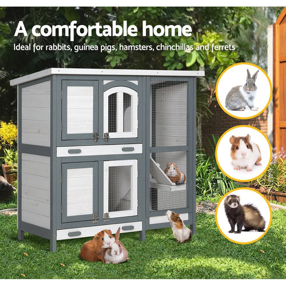 i.pet wooden small animal hutch 98cm - cradle coast pet & aquarium