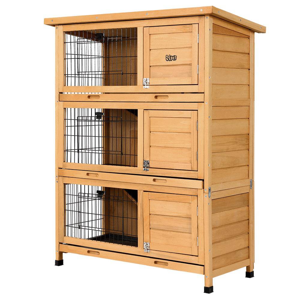 i.pet wooden small animal pet hutch 3 level 91.5cm - cradle coast pet & aquarium