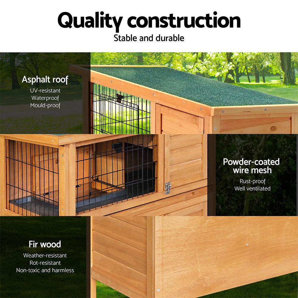 i.pet wooden small animal pet hutch 3 level 91.5cm - cradle coast pet & aquarium