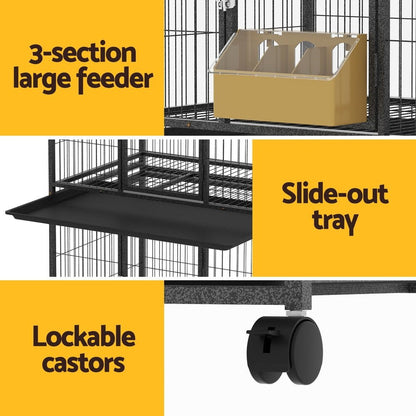 Cradle Coast Pet & Aquarium | i.Pet Bird Cage Large Bird Cages Aviary Budgie Perch Cage Parrot Pet Stand Wheels | Cradle Coast Pet & Aquarium
