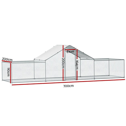 Cradle Coast Pet & Aquarium | i.Pet Chicken Coop Cage Run Rabbit Hutch Large Walk In Hen House Cover 7mx2mx2m | Cradle Coast Pet & Aquarium