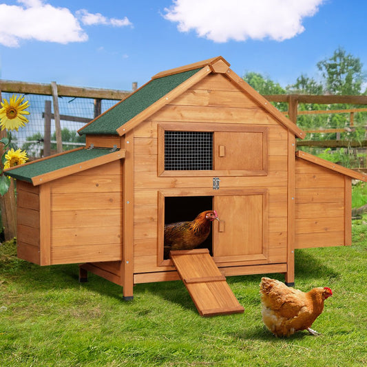 Cradle Coast Pet & Aquarium | i.Pet Chicken Coop Rabbit Hutch 150cm x 68cm x 96cm Large Chicken Coop House Run Cage Wooden | Cradle Coast Pet & Aquarium