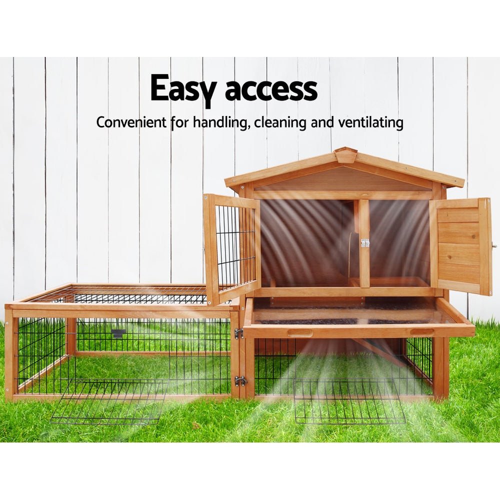 Cradle Coast Pet & Aquarium | i.Pet Chicken Coop Rabbit Hutch 155cm x 49cm x 90cm Large Chicken Coop Wooden Run Cage House Outdoor | Cradle Coast Pet & Aquarium