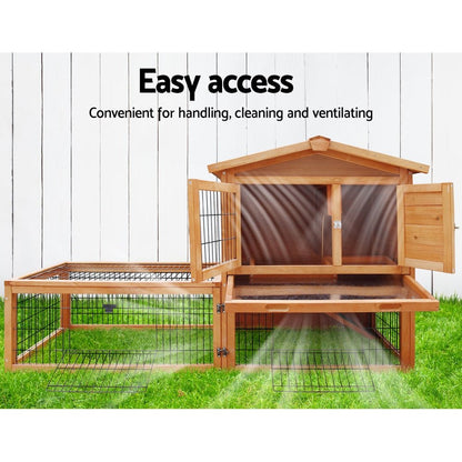 Cradle Coast Pet & Aquarium | i.Pet Chicken Coop Rabbit Hutch 155cm x 49cm x 90cm Large Chicken Coop Wooden Run Cage House Outdoor | Cradle Coast Pet & Aquarium