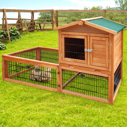 Cradle Coast Pet & Aquarium | i.Pet Chicken Coop Rabbit Hutch 155cm x 49cm x 90cm Large Chicken Coop Wooden Run Cage House Outdoor | Cradle Coast Pet & Aquarium