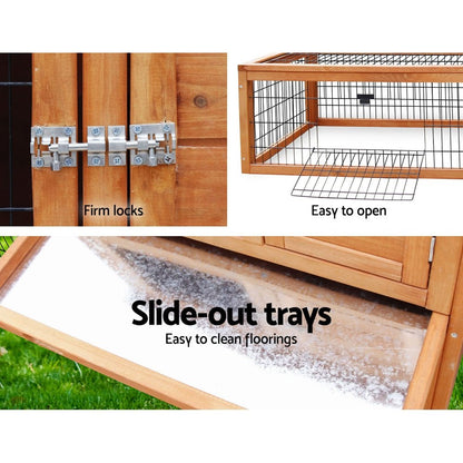 Cradle Coast Pet & Aquarium | i.Pet Chicken Coop Rabbit Hutch 155cm x 49cm x 90cm Large Chicken Coop Wooden Run Cage House Outdoor | Cradle Coast Pet & Aquarium