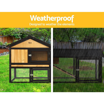 Cradle Coast Pet & Aquarium | i.Pet Chicken Coop Rabbit Hutch 165cm x 43cm x 86cm Chicken Coop Large Run House Cage Wooden Outdoor | Cradle Coast Pet & Aquarium