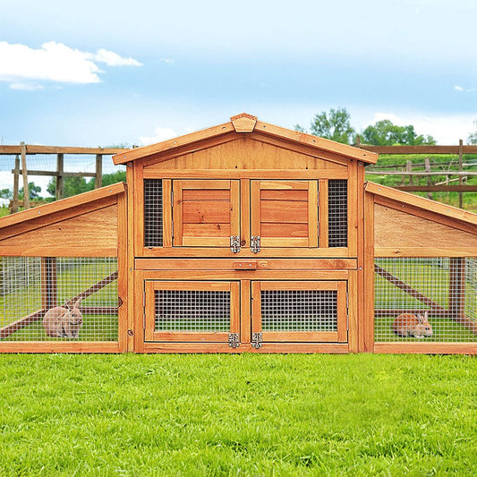 Cradle Coast Pet & Aquarium | i.Pet Chicken Coop Rabbit Hutch 169cm x 52cm x 72cm Large Chicken Coop Wooden House Run Cage | Cradle Coast Pet & Aquarium