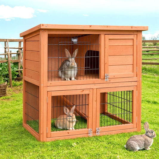 Cradle Coast Pet & Aquarium | i.Pet Chicken Coop Rabbit Hutch 88cm x 40cm x 76cm Large Chicken Coop House Run Wooden Cage Outdoor | Cradle Coast Pet & Aquarium