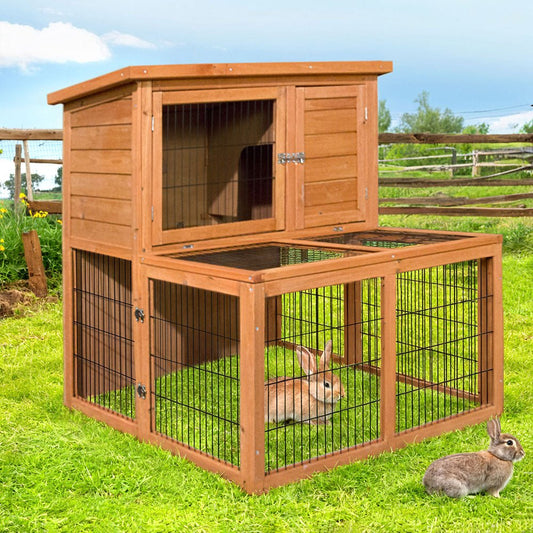 Cradle Coast Pet & Aquarium | i.Pet Chicken Coop Rabbit Hutch 96cm x 96cm x 100cm Large Chicken Coop Run Wooden Cage Outdoor House | Cradle Coast Pet & Aquarium