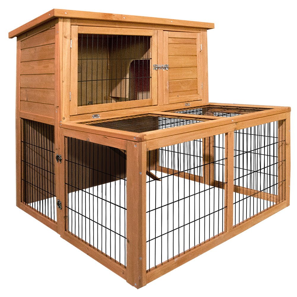 Cradle Coast Pet & Aquarium | i.Pet Chicken Coop Rabbit Hutch 96cm x 96cm x 100cm Large Chicken Coop Run Wooden Cage Outdoor House | Cradle Coast Pet & Aquarium