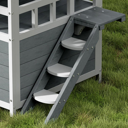 Cradle Coast Pet & Aquarium | i.Pet Outdoor Cat House Shelter 72cm x 72cm x 127cm Rabbit Hutch Wooden Condo Small Outdoor Cat House | Cradle Coast Pet & Aquarium