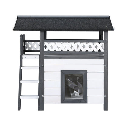 Cradle Coast Pet & Aquarium | i.Pet Outdoor Cat House Shelter 77cm x 50cm x 73cm Rabbit Hutch Wooden Condo Small Outdoor Cat House | Cradle Coast Pet & Aquarium