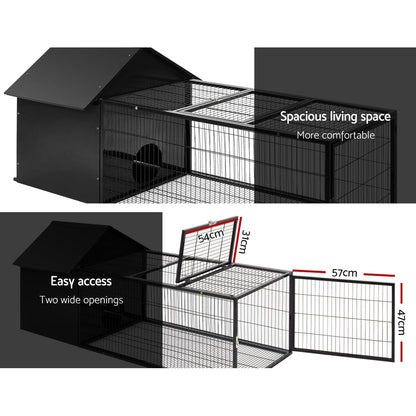 Cradle Coast Pet & Aquarium | i.Pet Rabbit Cage Hutch 162x60cm Enclosure Metal | Cradle Coast Pet & Aquarium