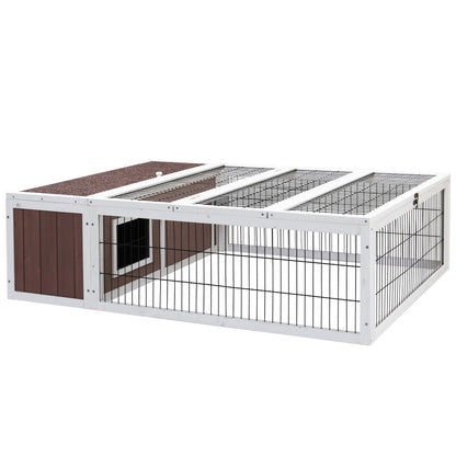 Cradle Coast Pet & Aquarium | i.Pet Rabbit Hutch 124cm x 90cm x 35cm Chicken Coop Large Outdoor Wooden Run Cage House | Cradle Coast Pet & Aquarium
