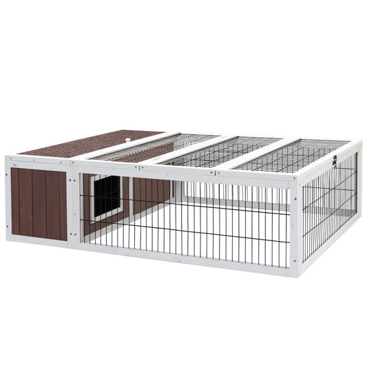 Cradle Coast Pet & Aquarium | i.Pet Rabbit Hutch 124cm x 90cm x 35cm Chicken Coop Large Outdoor Wooden Run Cage House | Cradle Coast Pet & Aquarium