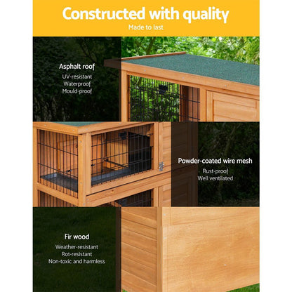 Cradle Coast Pet & Aquarium | i.Pet Rabbit Hutch Chicken Coop 91.5cm x 46cm x 116.5cm Chicken Coop Large House Cage Run Wooden Outdoor | Cradle Coast Pet & Aquarium