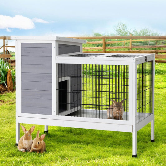 Cradle Coast Pet & Aquarium | i.Pet Rabbit Hutch Chicken Coop 97cm x 49cm x 86cm Chicken Coop Large Run Wooden Outdoor Cage House | Cradle Coast Pet & Aquarium