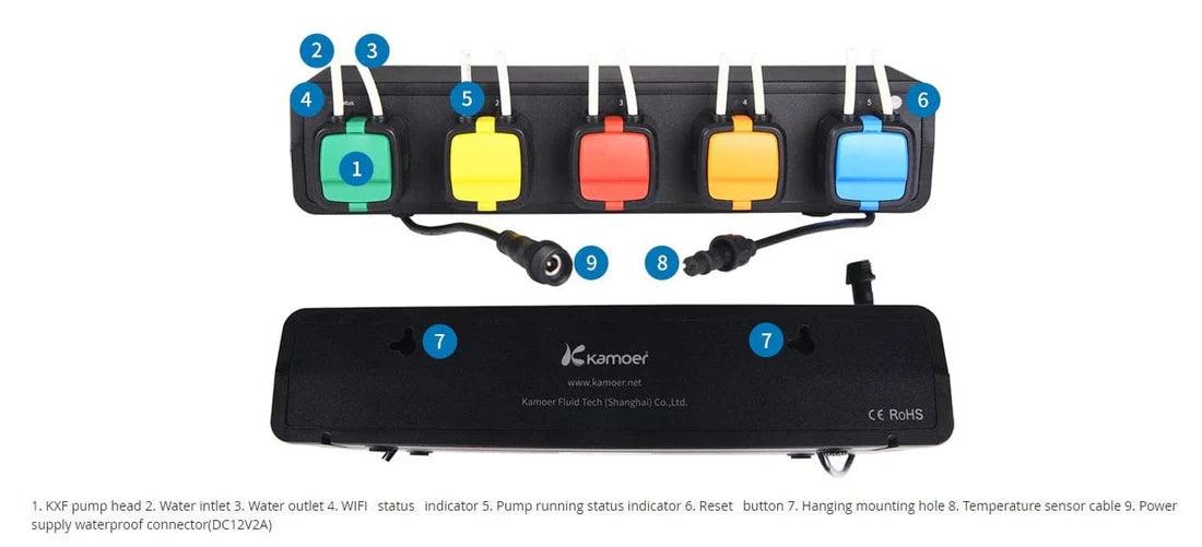 kamoer x5s 5 channel dosing pump - cradle coast pet & aquarium