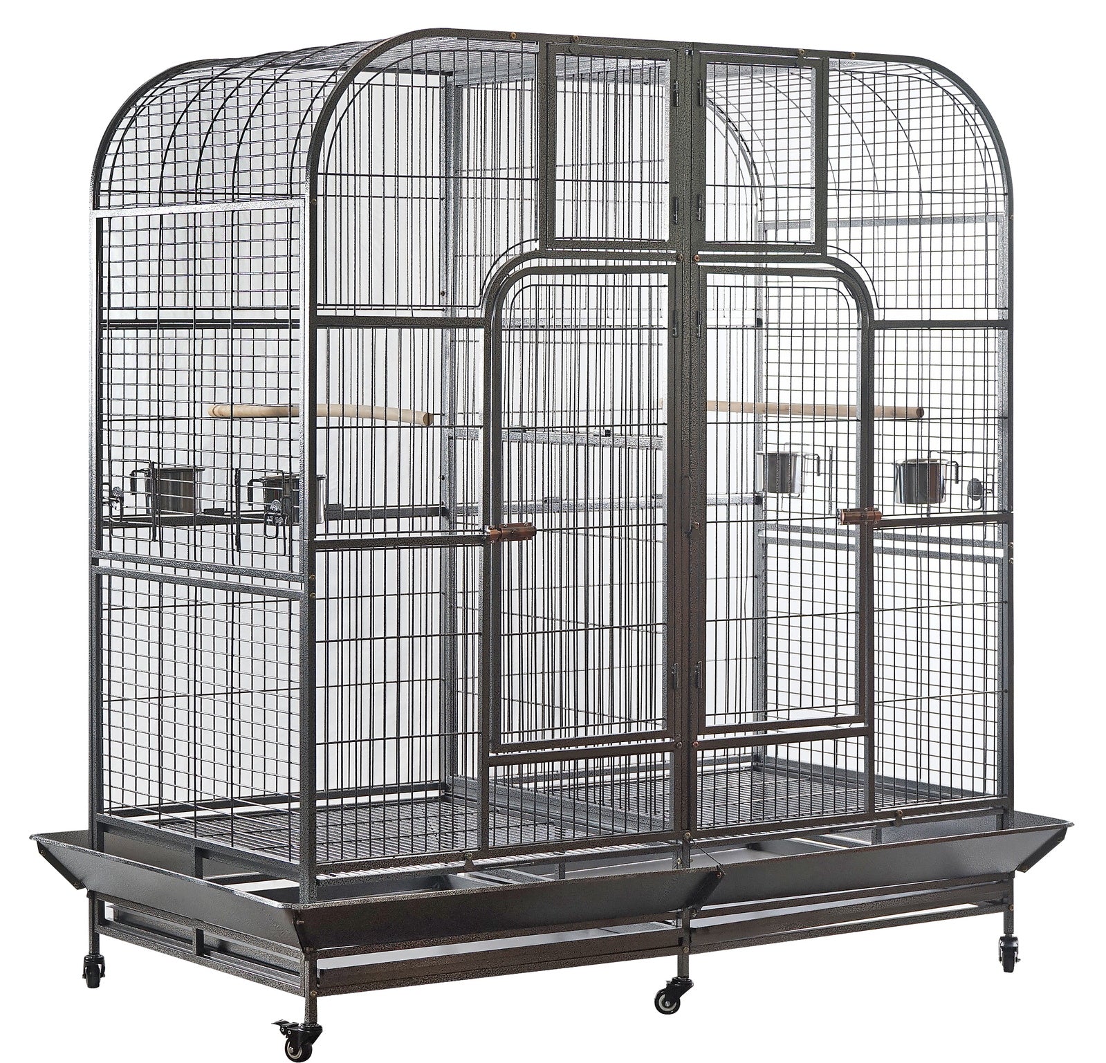 YES4PETS | Large Wrought Iron Double Bird Cage with Divider – 185cm | Cradle Coast Pet & Aquarium