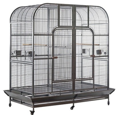 YES4PETS | Large Wrought Iron Double Bird Cage with Divider – 185cm | Cradle Coast Pet & Aquarium
