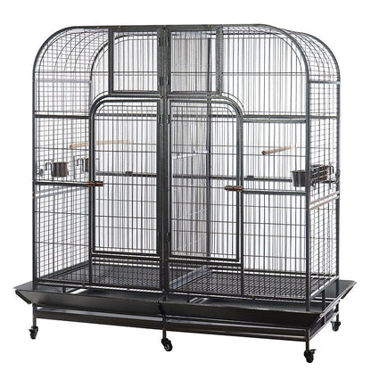 YES4PETS | Large Wrought Iron Double Bird Cage with Divider – 185cm | Cradle Coast Pet & Aquarium
