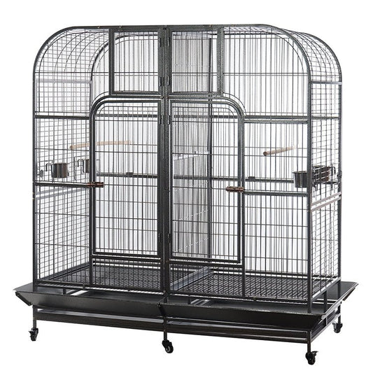YES4PETS | Large Wrought Iron Double Bird Cage with Divider – 185cm | Cradle Coast Pet & Aquarium