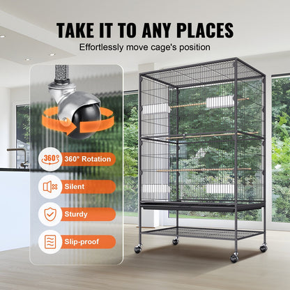Vevor | Medium Bird Cage on Wheels - 132cm | Cradle Coast Pet & Aquarium