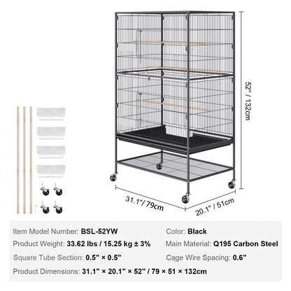 Vevor | Medium Bird Cage on Wheels - 132cm | Cradle Coast Pet & Aquarium