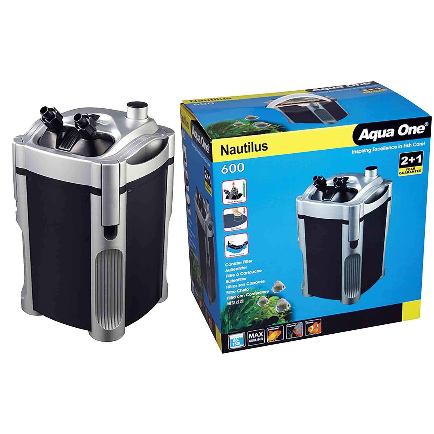 nautilus 600 canister filter 600l/h - cradle coast pet & aquarium