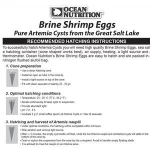 ocean nutrition - brine shrimp eggs - cradle coast pet & aquarium