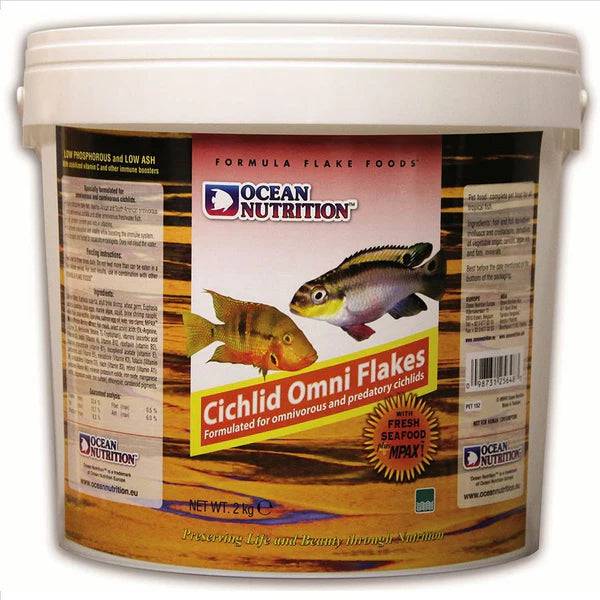 ocean nutrition cichlid omni flake - cradle coast pet & aquarium