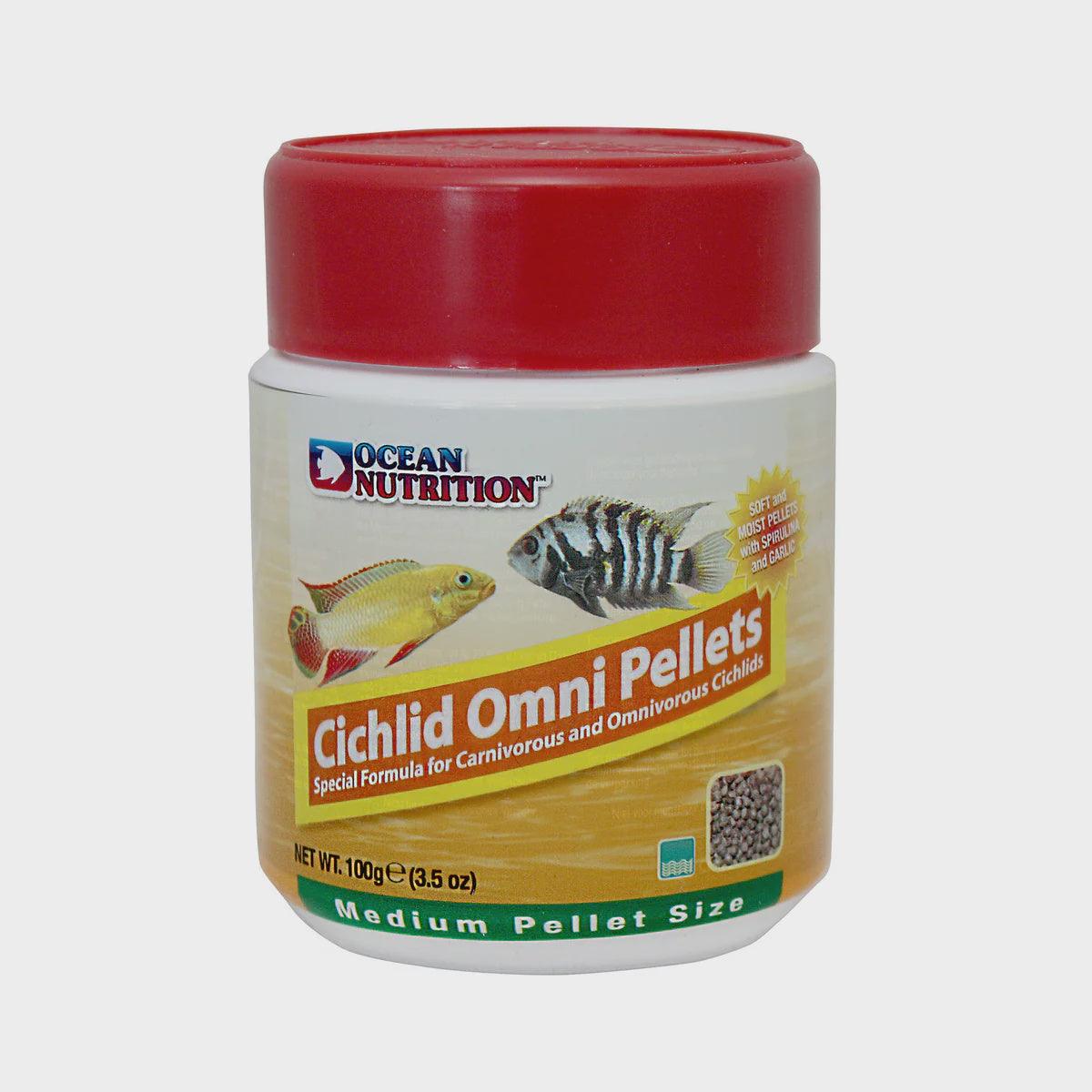 ocean nutrition cichlid omni pellet - medium - cradle coast pet & aquarium