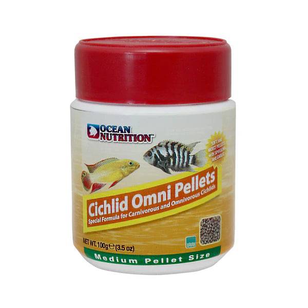 ocean nutrition cichlid omni pellet - medium - cradle coast pet & aquarium