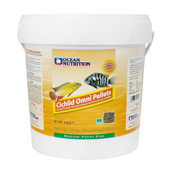 ocean nutrition cichlid omni pellet - medium - cradle coast pet & aquarium