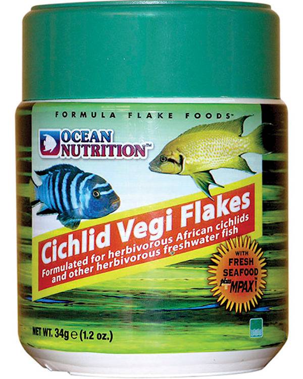 ocean nutrition cichlid vegi flake - cradle coast pet & aquarium